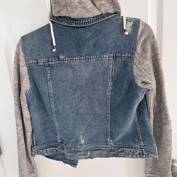 Free People Denim and Gray Hooded Jacket - Picture 5 of 6